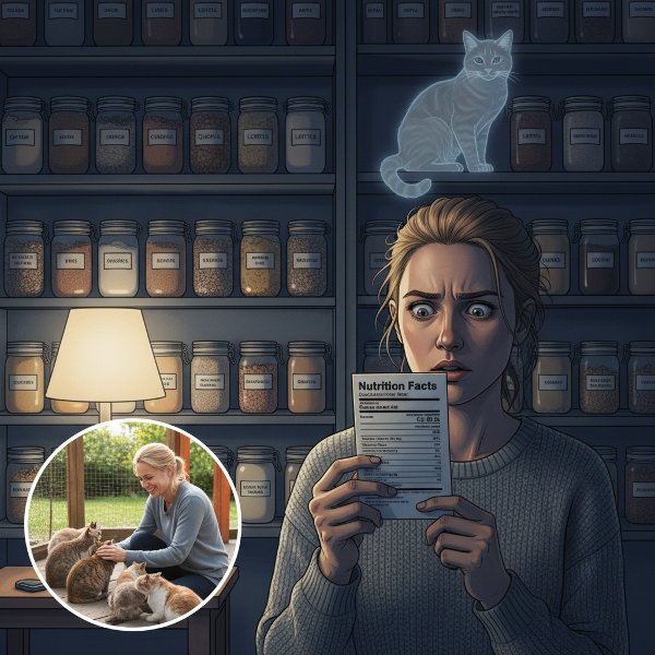 一位内向的女性在创伤后对健康食品产生强迫性痴迷，画面展现其焦虑状态与创伤记忆的交织。