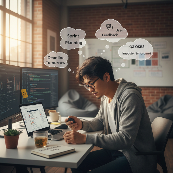 一位30岁的产品经理在创业公司中感到职业倦怠，正在寻求重拾工作热情和保持心理健康的方法。