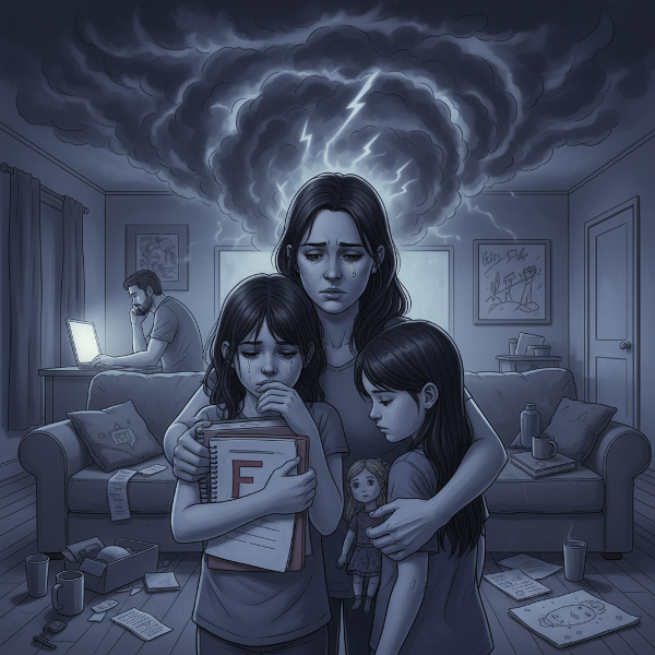 En mor forsøger at holde sin familie sammen, mens en datter kæmper med angst, en anden føler sig overset, og manden trækker sig.