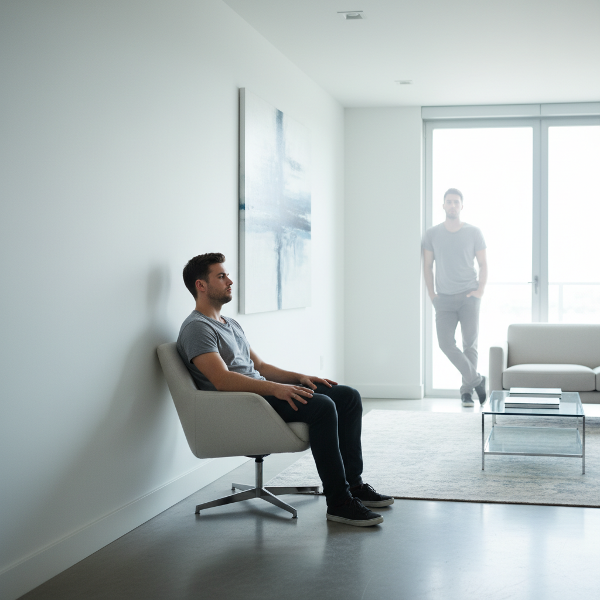 En ung mand føler sig som en tom skal i sit eget velordnede liv, afkoblet fra sine følelser og omgivelser.