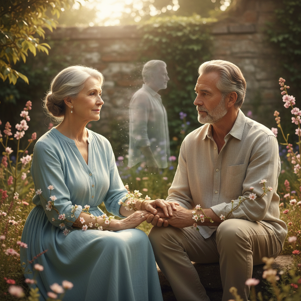 Eine ältere Frau findet langsam zurück zu Intimität und Vertrauen in einer neuen Beziehung, während sie ihre Trauer verarbeitet.