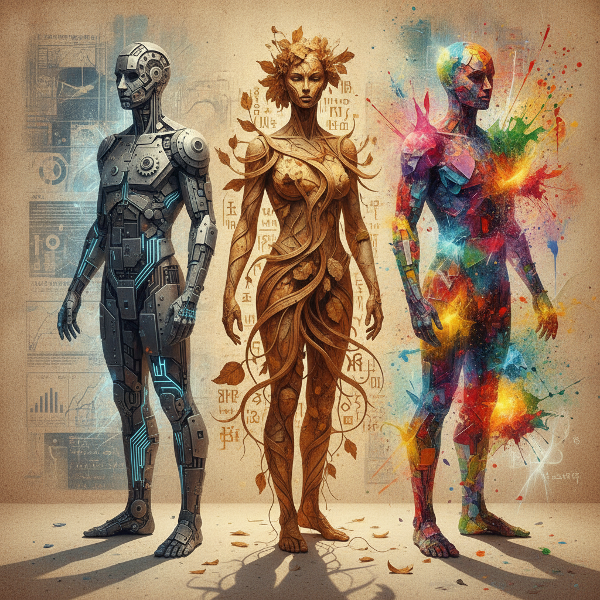 Abstrakte Collage mit drei Silhouetten, die verschiedene Entscheidungsstile zeigen.