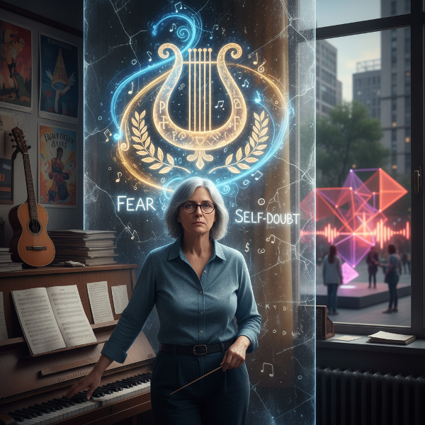 Μια καθηγήτρια μουσικής αντιμετωπίζει τον εσωτερικό της φόβο και την αδυναμία δημιουργίας, ενώ μια δυναμική καλλιτεχνική συνεργασία την περιμένει.