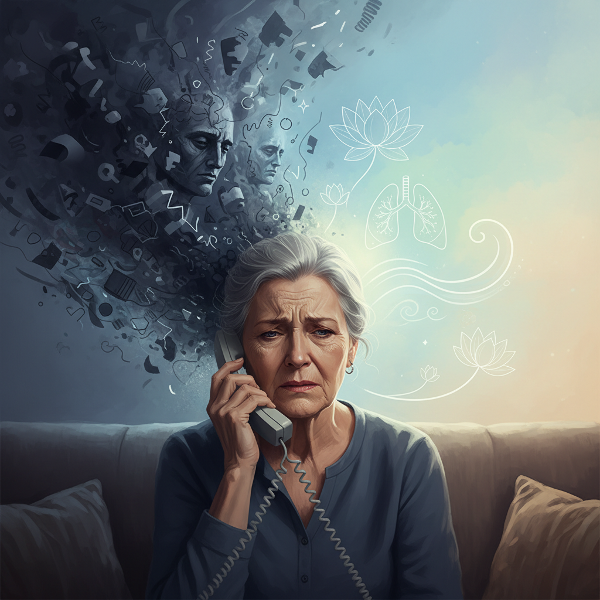 Μια 60χρονη γυναίκα αντιμετωπίζει συναισθηματική ένταση και θυμό μέσα στο σπίτι της, ενώ ο εσωτερικός της κόσμος μεταμορφώνεται από αναταραχή σε ηρεμία.