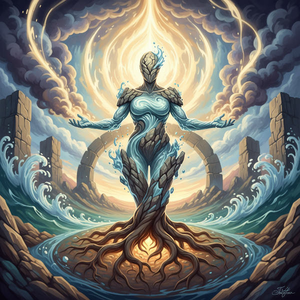 Μια συμβολική απεικόνιση της ψυχικής ελαστικότητας, που συνδυάζει σταθερότητα, ευελιξία και μετασχηματισμό δυσκολιών σε δύναμη.