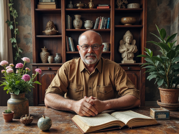 Μια αφηρημένη απεικόνιση της εσωτερικής πάλης με τον θυμό και το άγχος, που μετατρέπεται σε αναζήτηση ηρεμίας.