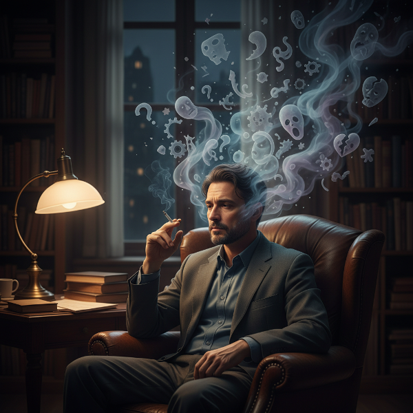Un profesional reflexiona sobre su propio hábito, atrapado entre el ritual del cigarrillo y la búsqueda de claridad emocional.