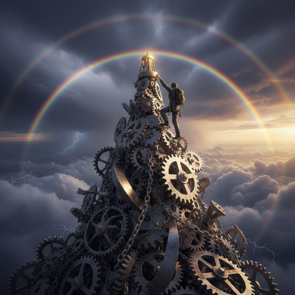 Imagen simbólica que representa la superación de obstáculos y la transformación de desafíos en oportunidades de crecimiento personal.