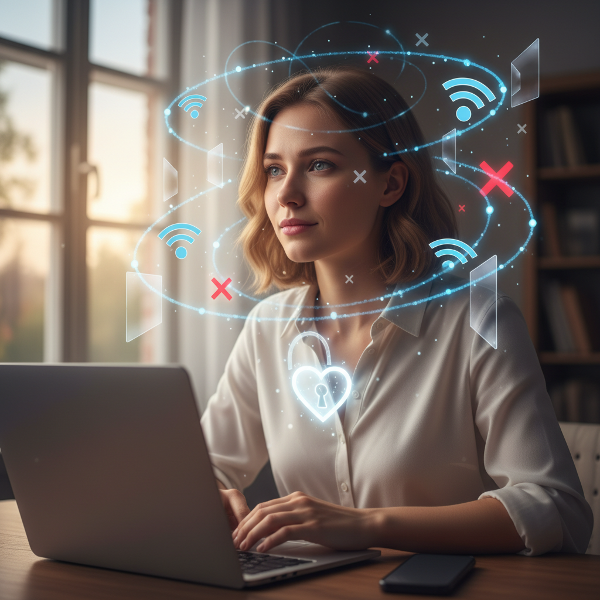 Una ilustración que muestra la tensión emocional entre la ilusión de un encuentro y la necesidad de establecer límites claros.