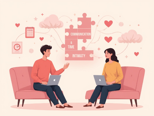Nuori mies keskustelee psykologin kanssa parisuhteen intiimiyhteyden haasteista. Kuva symboloi rakentavaa keskustelua ja yhteyden löytämistä arjen kiireiden keskellä.