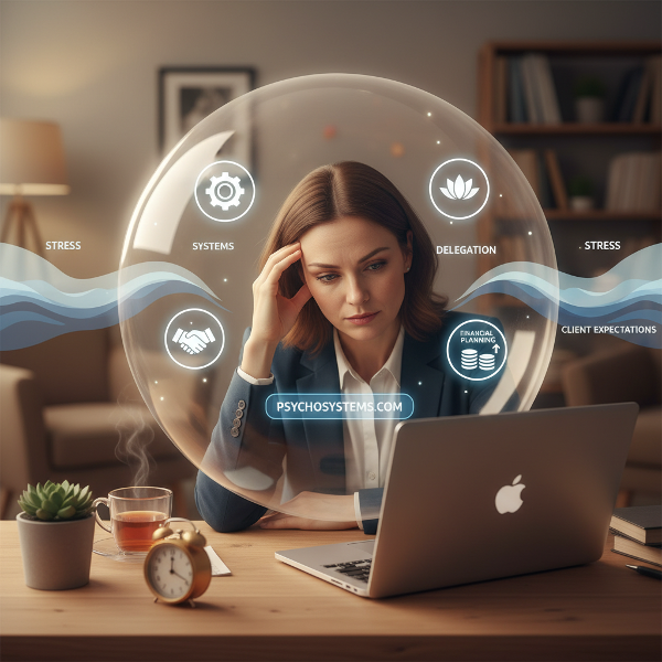 Psykologi työpöytänsä ääressä hallitsee stressiä ja vastuuta selkeiden rajojen, järjestelmien ja omien resurssien avulla.