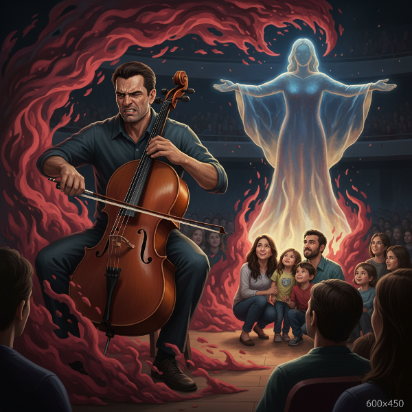 Un musicien confronté à une colère interne qui se transforme en une présence protectrice pour sa famille.