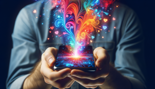 Une illustration montrant comment nos émotions se diffusent entre nos écrans et notre monde intérieur, symbolisant l'empreinte numérique émotionnelle.