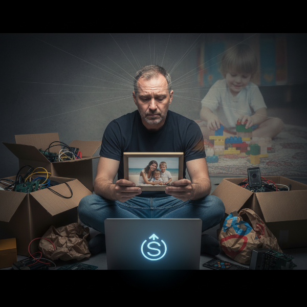 Egy középkorú férfi a múlt traumái, a jelenlegi startup stressze és a kompenzáló vásárlásmánia keverékében találja magát, miközben a családjáért aggódik.