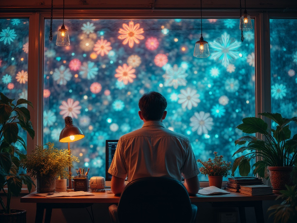 Egy fáradt harmincas férfi egy láthatatlan fal mögött ül, mely elválasztja a világ örömteli pillanataitól. A perfekcionizmus láncként sújtja, de egy belső fény kezd ragyogni.