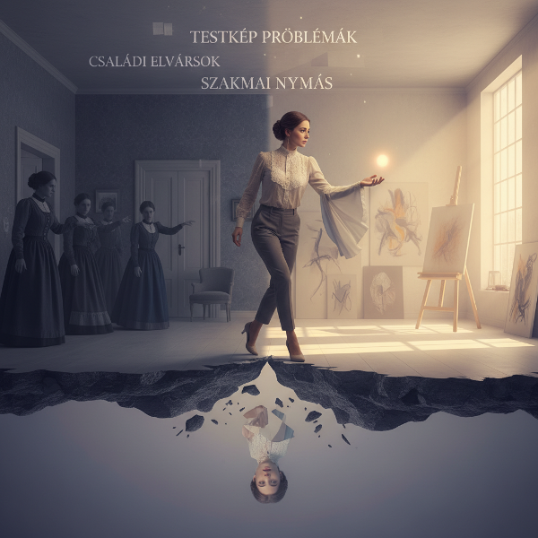 Egy nő a múltbéli családi szerep és a jelen bizonytalansága között lebeg, miközben egy új identitás felé keres utat.