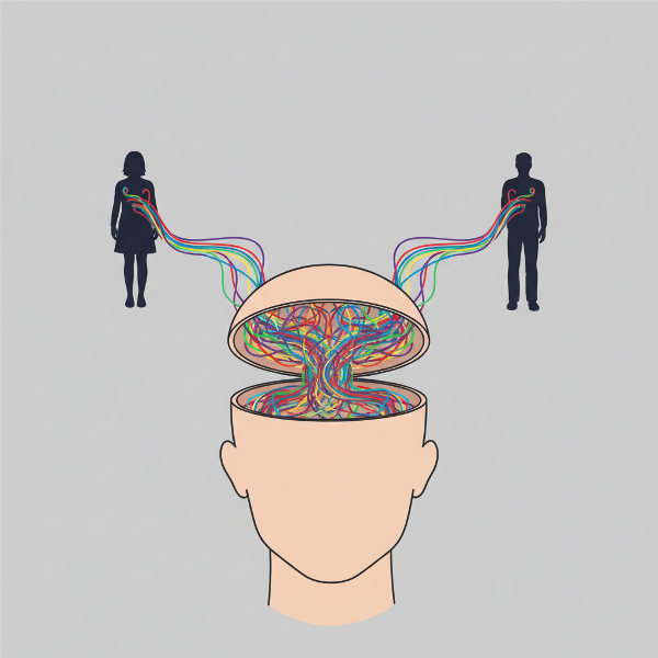 Tes kecerdasan emosional dengan ilustrasi jaring emosi warna-warni
