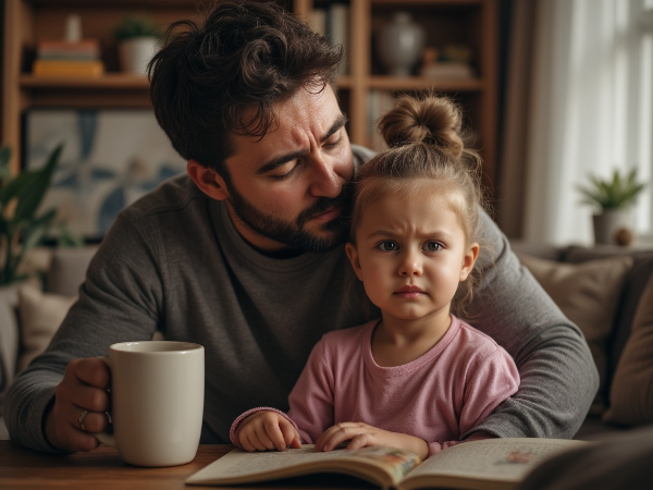 A father offers comfort to his disappointed daughter, emphasizing emotional support over competition.