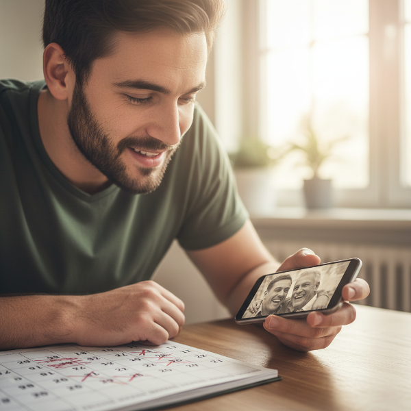 A man reflects on a changing sibling relationship, with visual cues of distance and the potential for reconnection.
