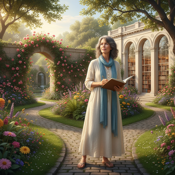 A woman at a life crossroads, contemplating new paths of growth and exploration.