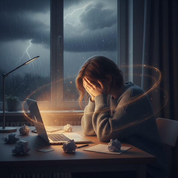 A visual metaphor for the emotional strain of job searching, showing frustration but also inner strength and hope.