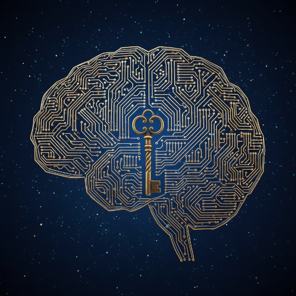 Un'illustrazione concettuale che rappresenta il codice finanziario interiore come un labirinto neurale, dove circuiti preziosi e una chiave simboleggiano la decodifica delle credenze inconsce sul denaro.