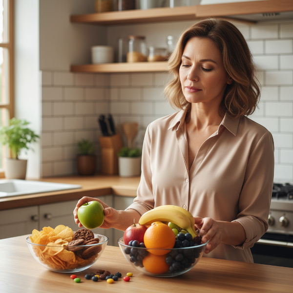 Psycholoog Helder helpt Marleen de vicieuze cirkel van stress-eten te doorbreken door mildheid en gezondere keuzes.