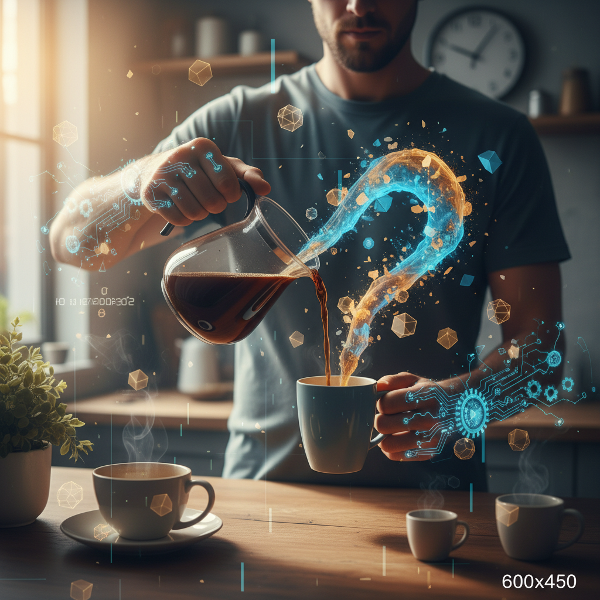 Een visuele voorstelling van automatische gedragspatronen en bewuste interventie, met abstracte elementen die gewoonten en doorbreking symboliseren.