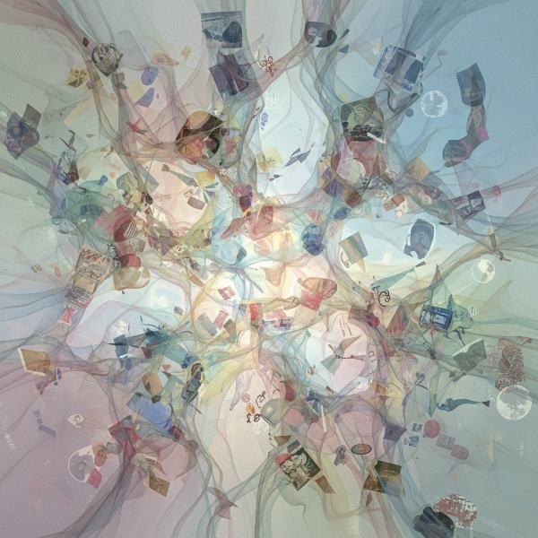 Een abstracte afbeelding van een organische matrix of web dat de onzichtbare regels en dynamieken van een gezin van herkomst symboliseert.