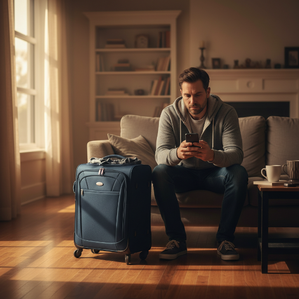 En mann føler seg ensom hjemme mens partneren er borte på jobbreise, og han tenker på et nytt vennskap.