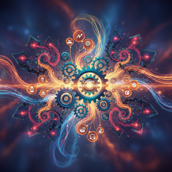 Et abstrakt bilde som viser dynamisk energi og sammenkoblede systemer som symboliserer profesjonell engasjement og personlige drivkrefter.