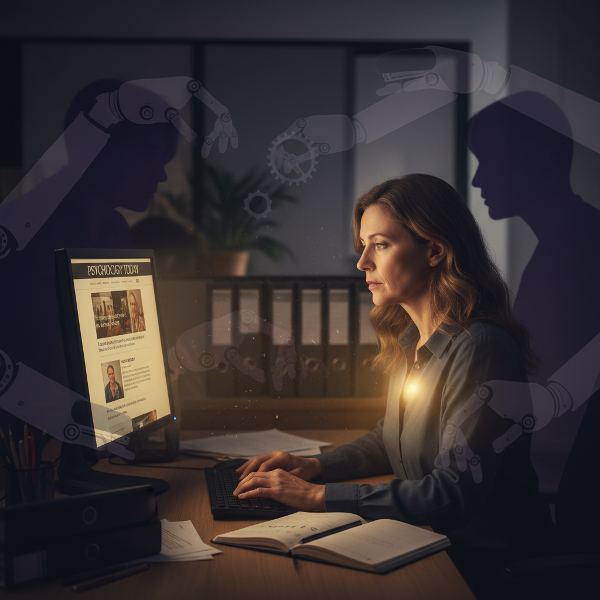 En kvinne som føler seg fanget i en robotaktig hverdag, med et glimt av indre selvutforskning som bryter gjennom.