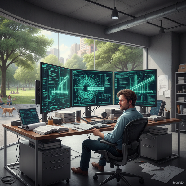 Un bărbat se confruntă cu anxietatea unei schimbări de carieră, simțindu-se prins între două lumi.