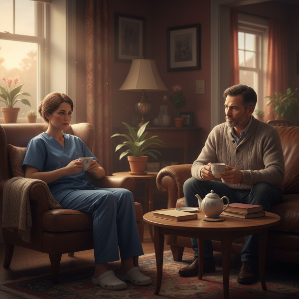 Ett par i vardagen med spår av trötthet och längtan efter återupptäckt närhet.