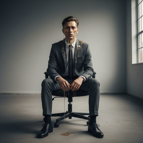 En man i ledarroll släpper sin professionella mask och visar sårbarhet.