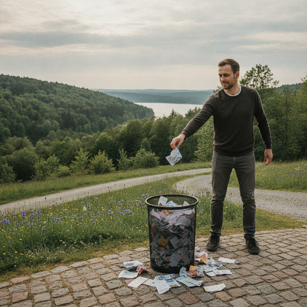 En man bryter sitt spelberoende och återvänder till naturen.