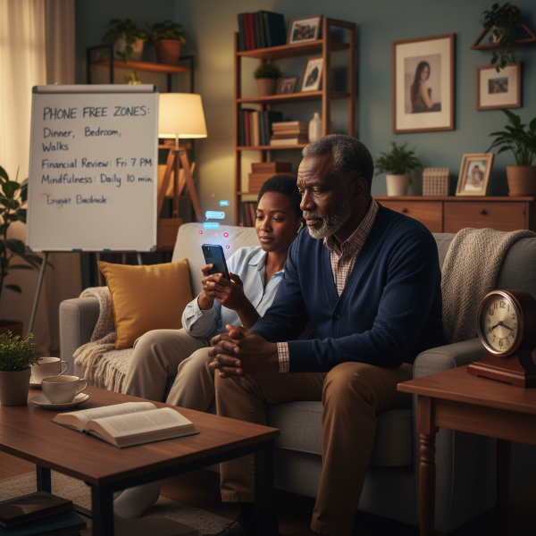 Mzee Sam, mwanaume mwenye umri wa miaka 62, anaonyesha wasiwasi wakati mpenzi wake anazama kwenye simu na mitandao usiku, ikionyesha umbali wa kidijitali unaohatarisha uhusiano wao wa miaka 18.