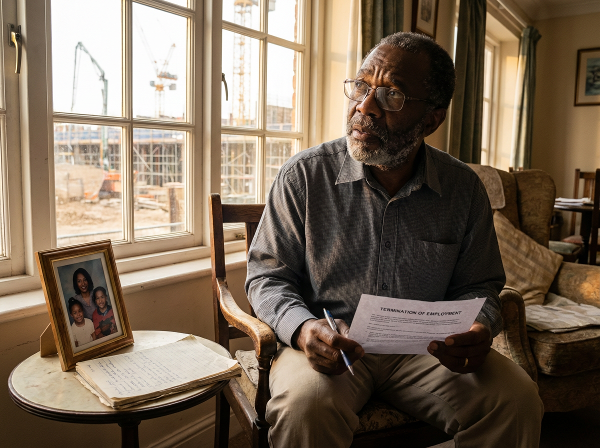 Mzee Babu Juma akiwa amekaa nyumbani akiangalia barua ya kufukuzwa kazini, huku akifikiria juu ya maisha yake na familia yake, lakini pia anaanza kuona mwanga wa matumaini na mpango mpya.