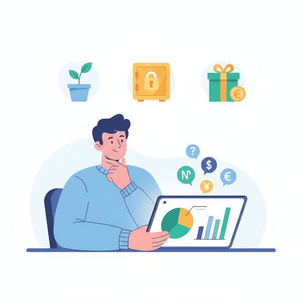 Picha ya mtandaoni inayoonyesha mtu akifanya jaribio la kifedha kwenye kibao, ikionyesha michoro na alama za fedha, ikionyesha uchambuzi wa tabia na mtazamo wa kifedha.