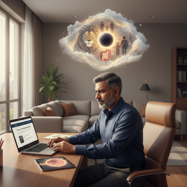 53 வயது விஜய், உள்ளார்ந்த வெறுமை மற்றும் உடல் அறிகுறிகள் உணரும் ஒரு வலுவான தலைவர், ஆன்லைன் உளவியல் ஆலோசனை மூலம் தனது உணர்ச்சி பயணத்தைத் தொடங்குகிறார்.