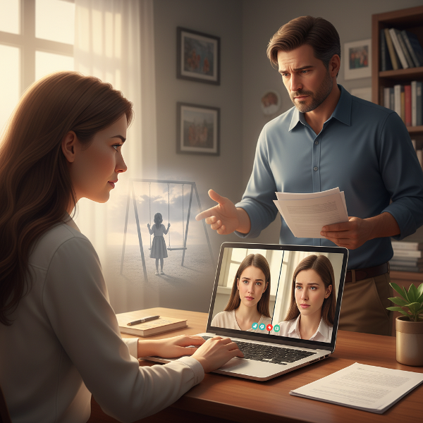 ஒரு ஆன்லைன் உளவியலாளர், வாடிக்கையாளரின் குழந்தைப் பருவ அதிர்ச்சியைக் கேட்கும்போது தனது சொந்த நினைவுகளையும், குடும்ப நிதிக் கவலையையும் ஒரே நேரத்தில் நிர்வகிக்கிறார்.