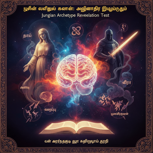 யுங்கின் ஆதிக் குறியீடுகளை ஆராயும் உளவியல் சோதனையின் சாரத்தை விளக்கும் படம்.