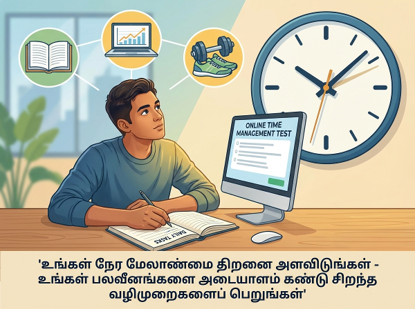 நேர மேலாண்மை சோதனையின் முக்கியத்துவத்தை விளக்கும் ஈர்க்கக்கூடிய படம்.