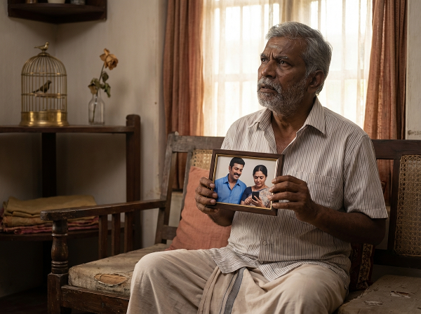 ஒரு அக்கறை கொண்ட தந்தை, மகனின் கட்டுப்பாட்டு உறவைப் பற்றி கவலைப்படுகிறார், ஆனால் ஆதரவாக இருக்கிறார்.