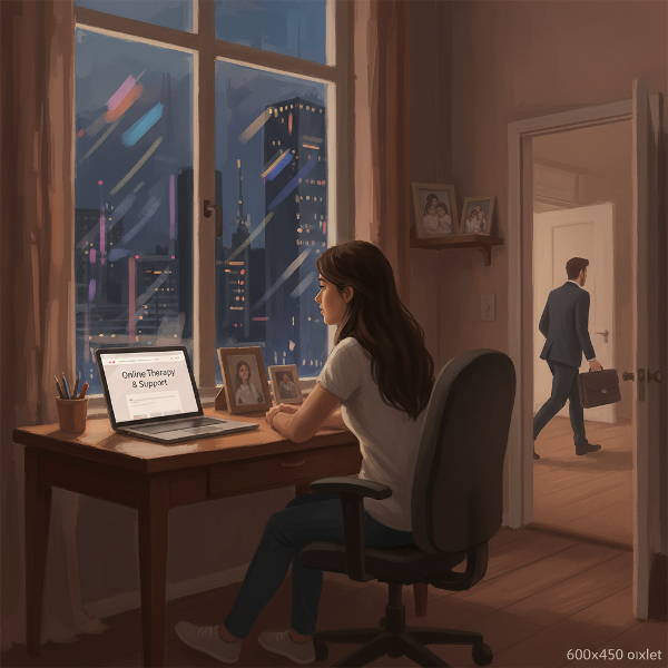 ภาพของไมด้า นักจิตวิทยา ผู้รู้สึกเหงาจากสามีที่ทำงานหนักเกินไป กำลังมองหาความสมดุลระหว่างงานและครอบครัว