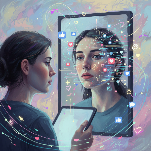 ภาพเปรียบเทียบตัวตนในโลกจริงกับโลกดิจิทัล