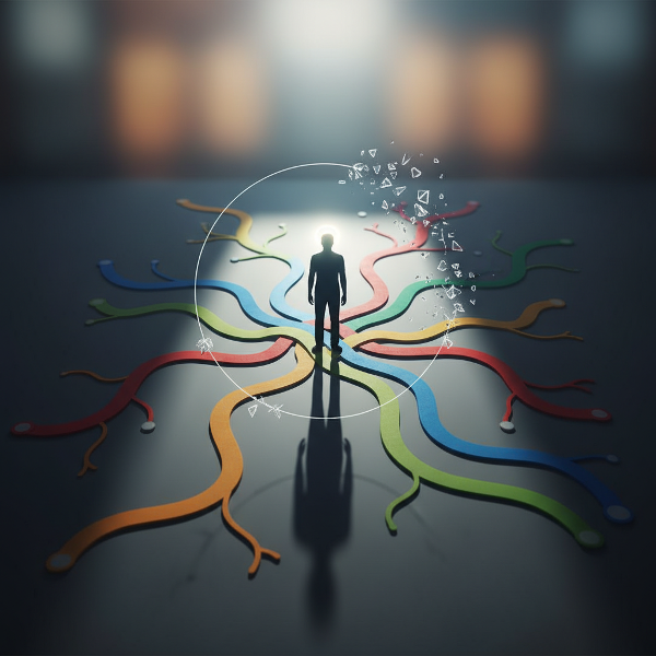 ภาพสัญลักษณ์แสดงการสำรวจความคิดสร้างสรรค์หลายมิติในชีวิตประจำวัน พร้อมอุปสรรคและโอกาส