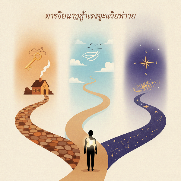 ภาพเส้นทางสามแยกสู่การค้นพบแรงจูงใจภายใน