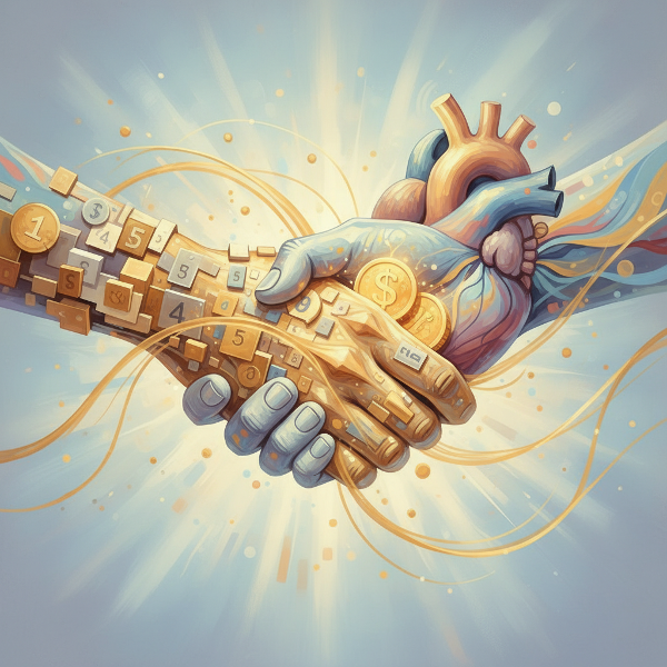 ภาพสัญลักษณ์การเชื่อมโยงระหว่างการเงินกับจิตใจและอารมณ์