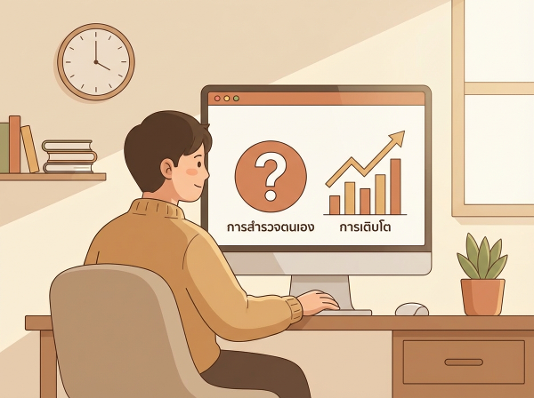 ภาพบุคคลสำรวจรูปแบบพฤติกรรมจากแบบทดสอบออนไลน์ในบรรยากาศที่ผ่อนคลาย